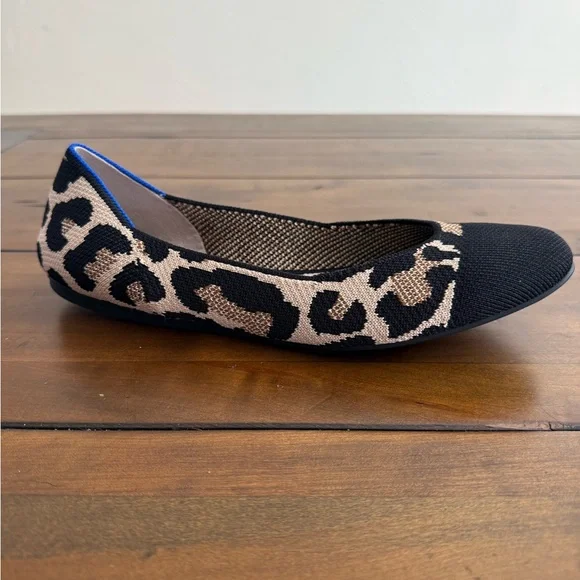 Rothy's Black and Tan Leopard Print Flats - Picture 2 of 6